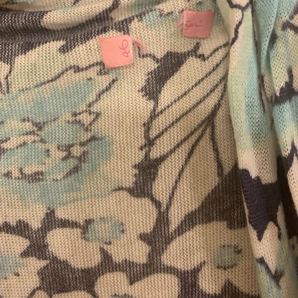 EUC Blue Floral Lilly Pulitzer Babs Cardigan Small - Picture 3 of 6